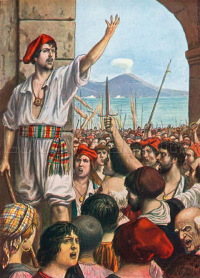 Masaniello,leading revolt in Naples, 1647