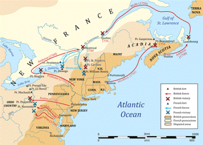 Map of the French and Indian War